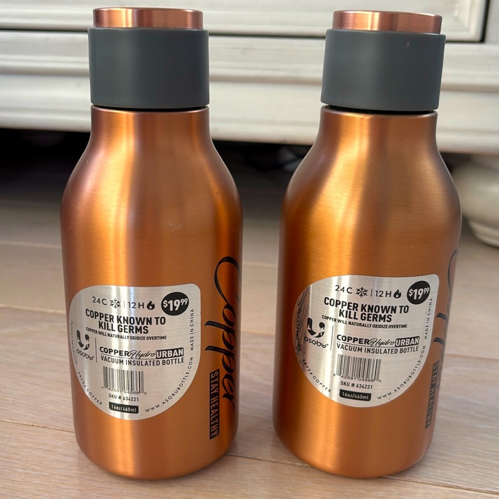 New with tags, healthy copper vacuum insulated bottle